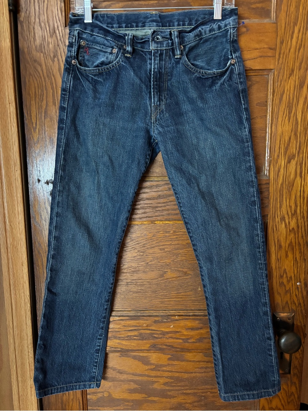 Vintage Ralph Lauren Men's Dark Blue Straight-Leg Jeans